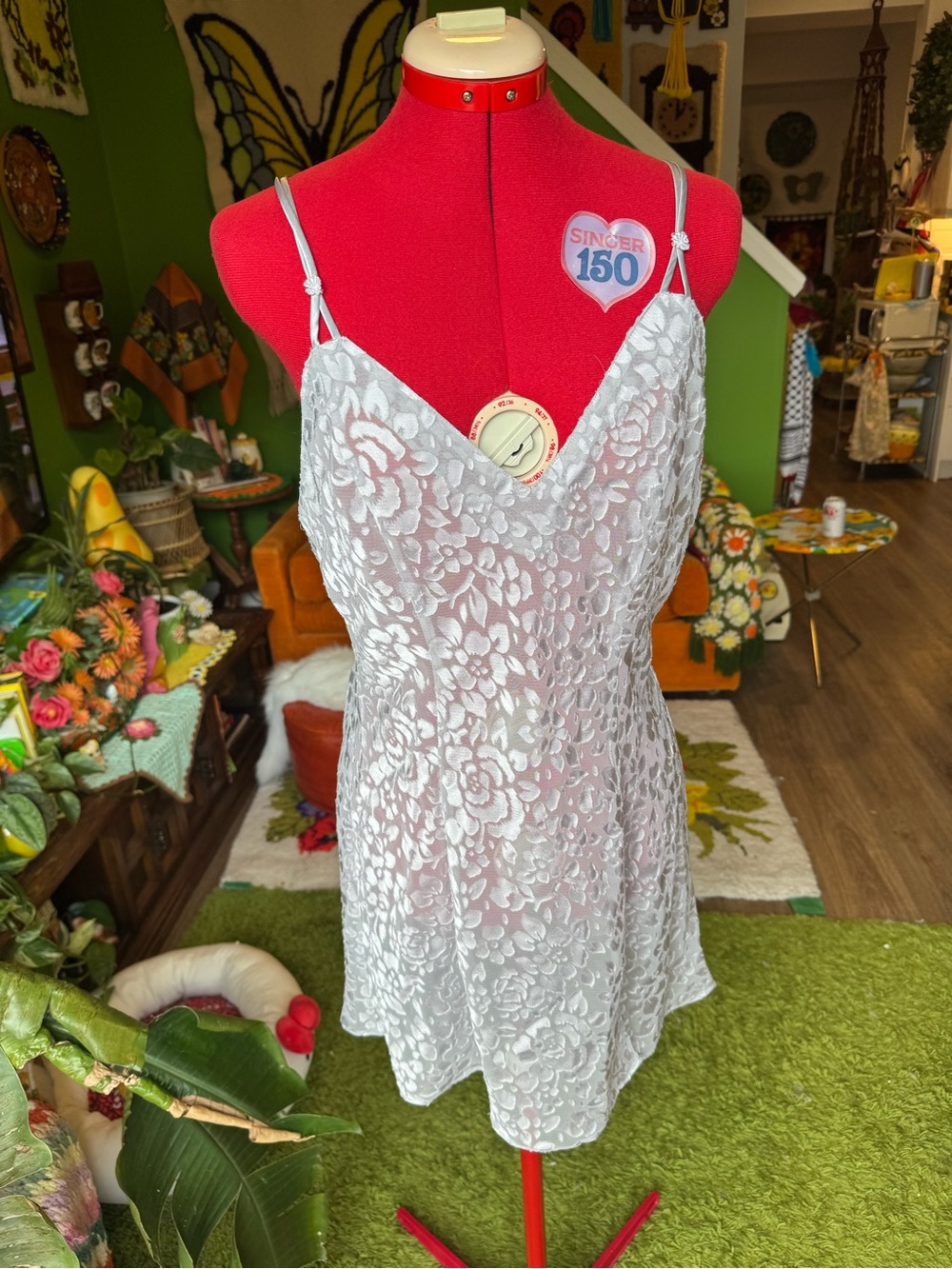White Lace Floral Slip Chemise